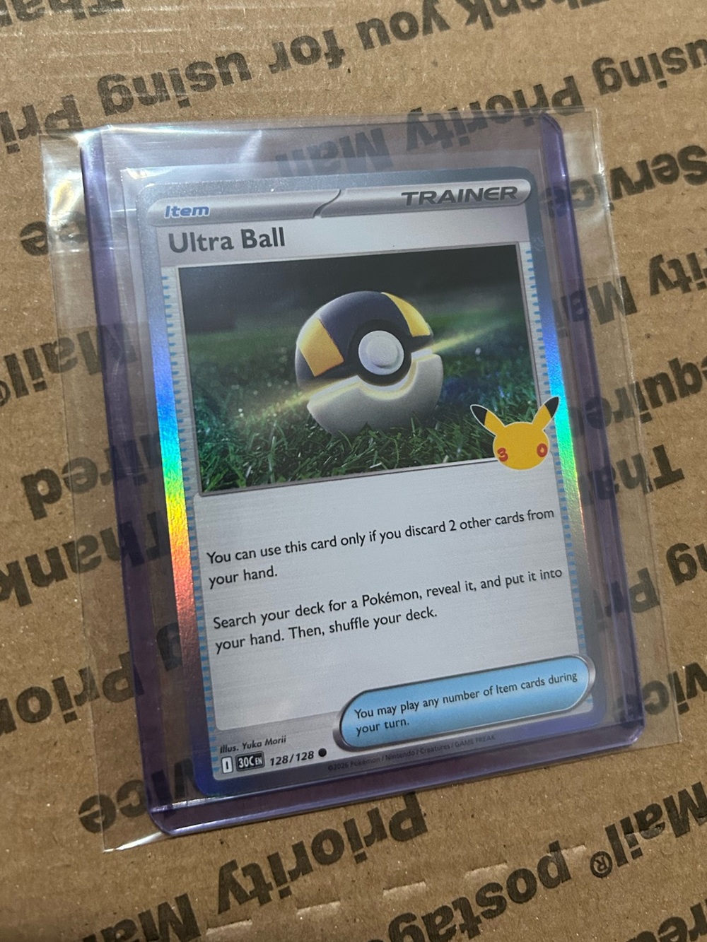 Holo Item Ultra Ball Card No. 128/128 • 30th Celebration Pokemon TCG